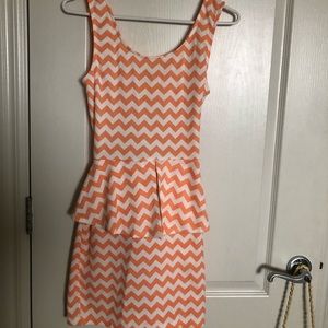 Peach ruffle dress with back cut out